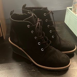 Ana lace up wedge booties-size 9